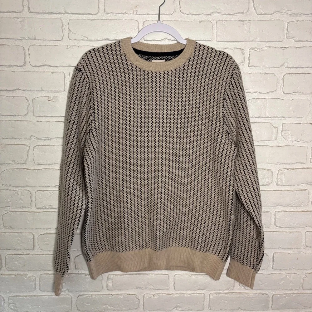 Huckleberry Flint and Tinder Men's Fisherman Lambswool Knit Sweater Size Small